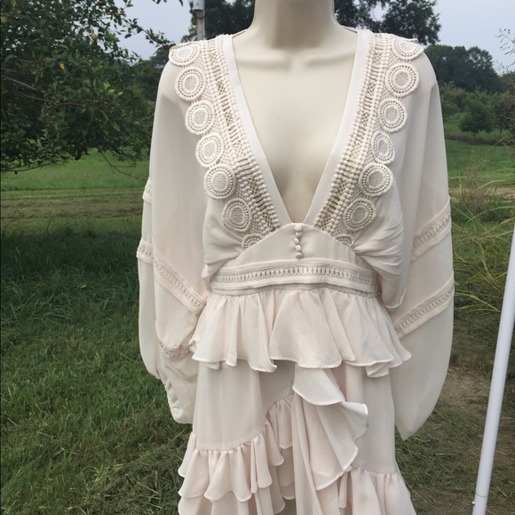 NWT Shona Joy Rafaella Plunge Frill Mini Dress - Picture 9 of 16